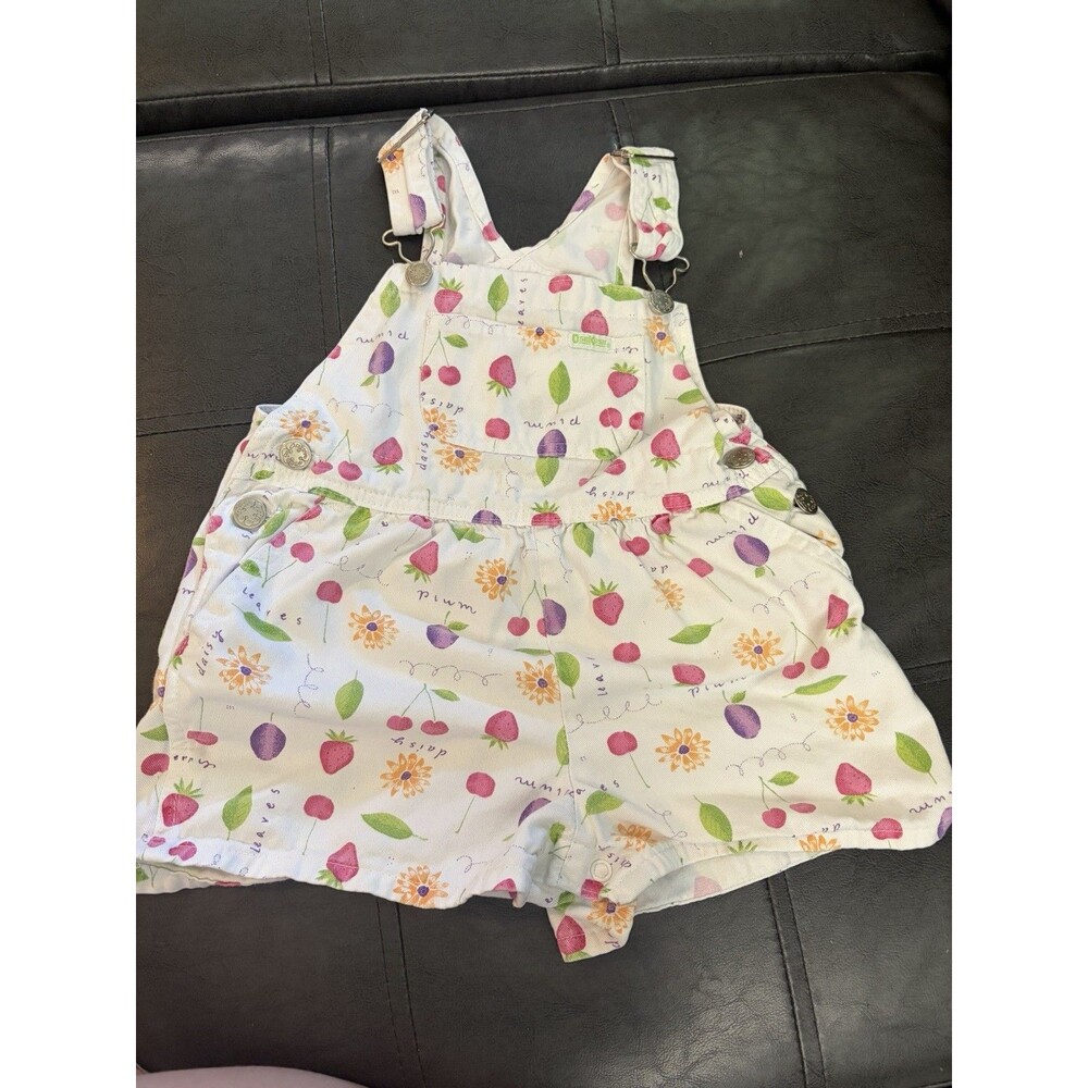 Vintage Rare Fruit Print OshKosh B'gosh Overalls 3T
